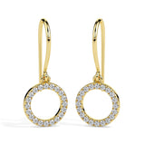 Dazzling Circle Drop Earrings (with Screw)