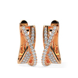 Elegant Crossover Diamond Hoop Earrings