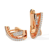 Elegant Crossover Diamond Hoop Earrings
