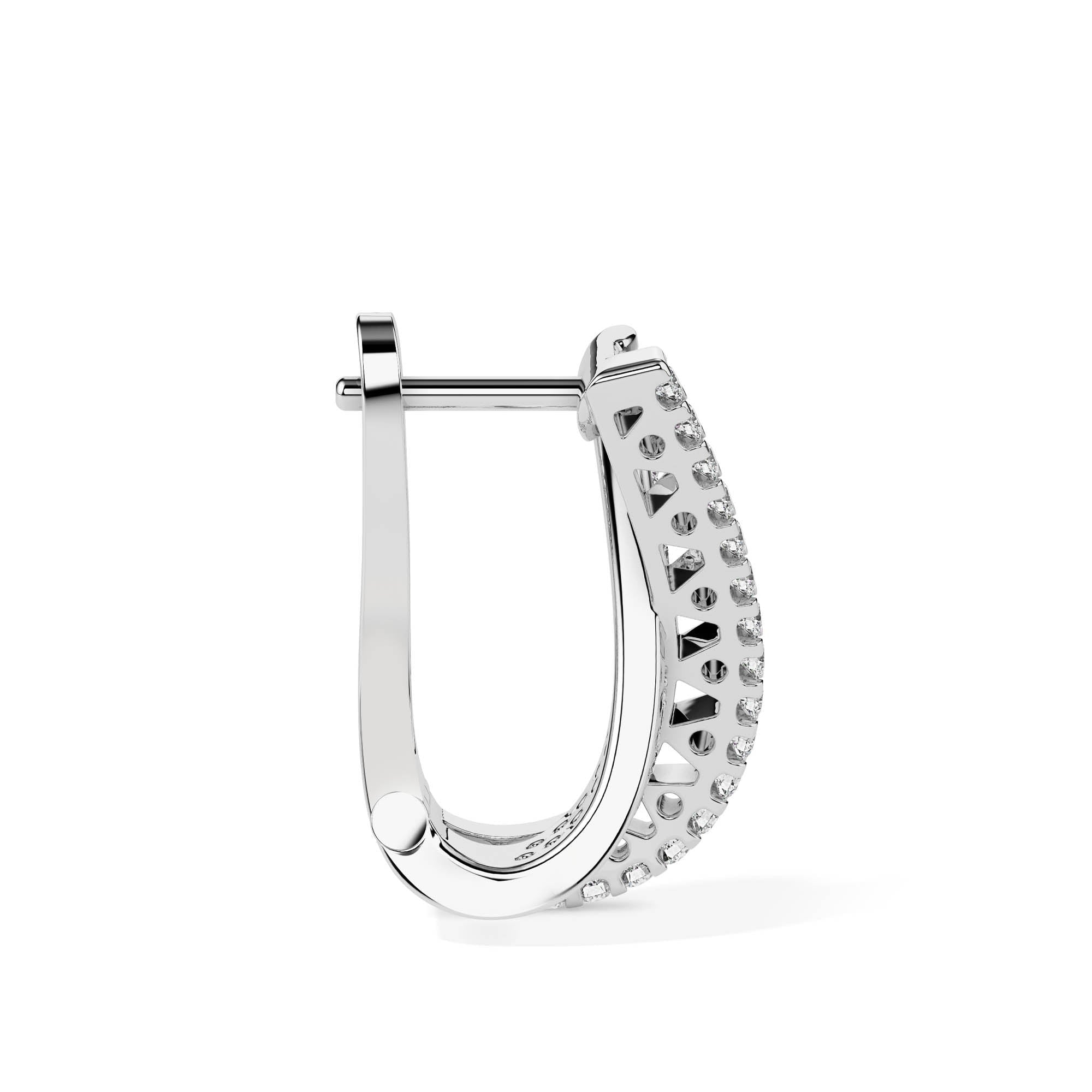 Elegant Crossover Diamond Hoop Earrings (with Screw)