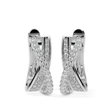 Elegant Crossover Diamond Hoop Earrings