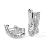 Elegant Crossover Diamond Hoop Earrings
