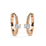 Beaded Elegance Hoop Earrings (with Screw)