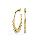 Double Row Glam Hoop Earrings (with Screw)