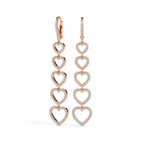 Cascading Heart Drop Earrings