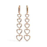 Cascading Heart Drop Earrings