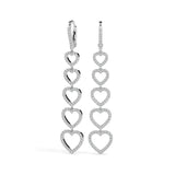 Cascading Heart Drop Earrings