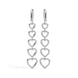 Cascading Heart Drop Earrings