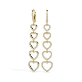 Cascading Heart Drop Earrings