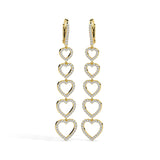 Cascading Heart Drop Earrings