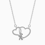 Intertwined Hearts Pendant with Crystal Accent