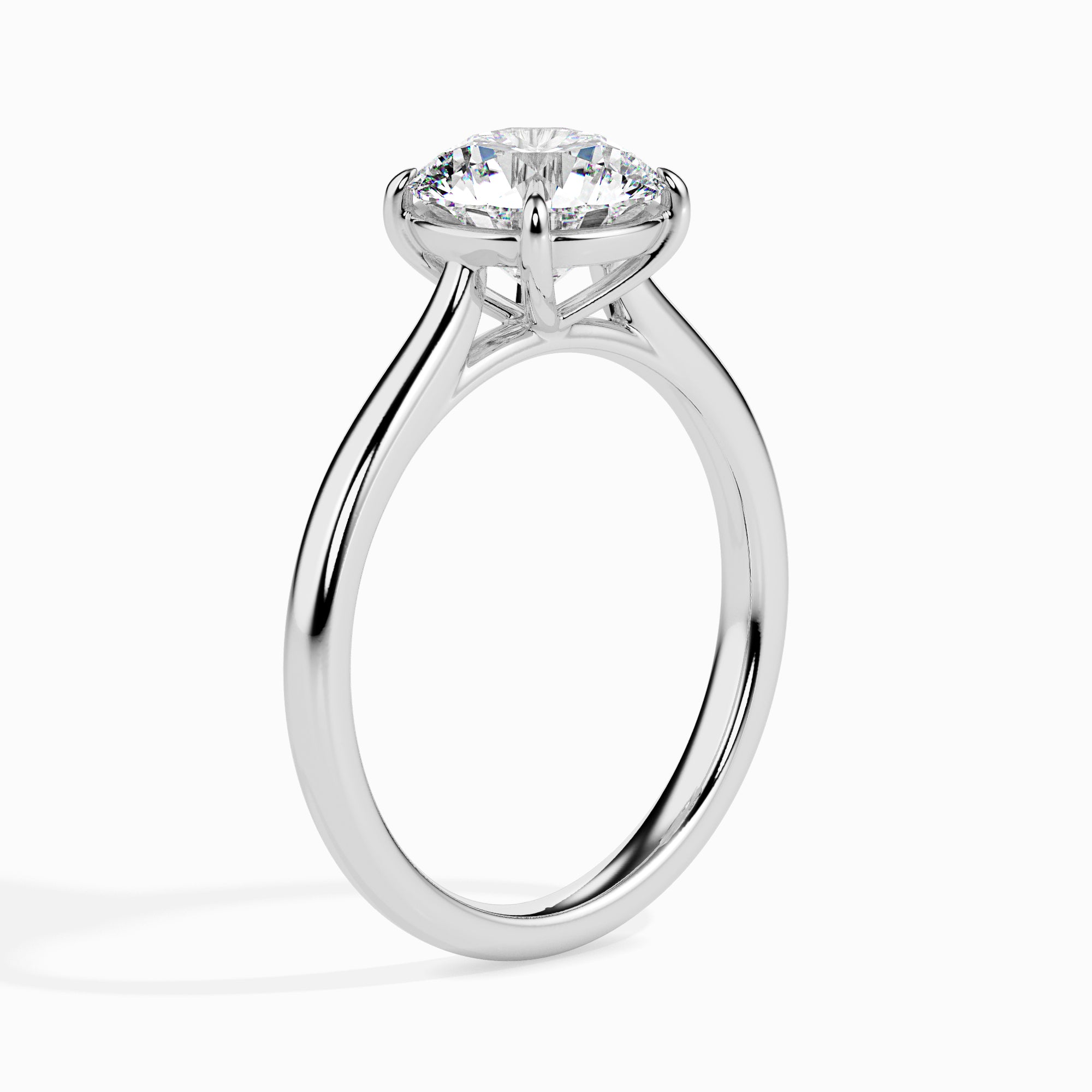 Classic Solitaire Ring with Cathedral Setting