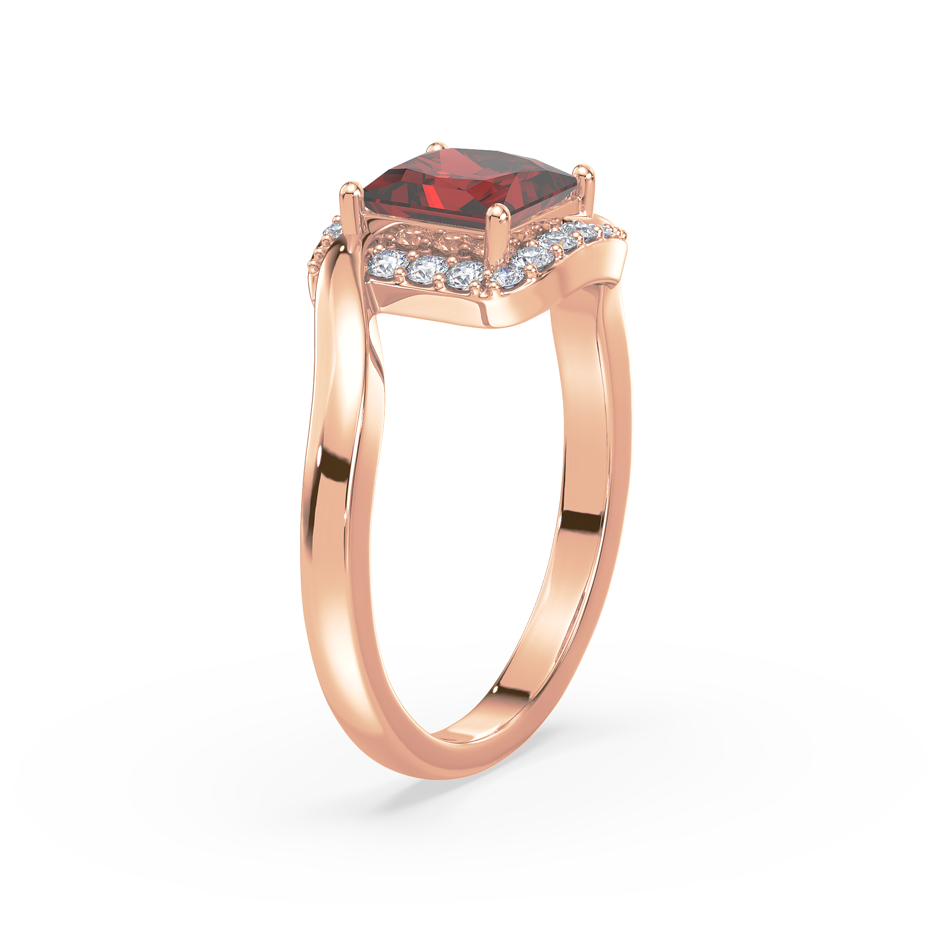 Regal Radiance Square Halo Ring