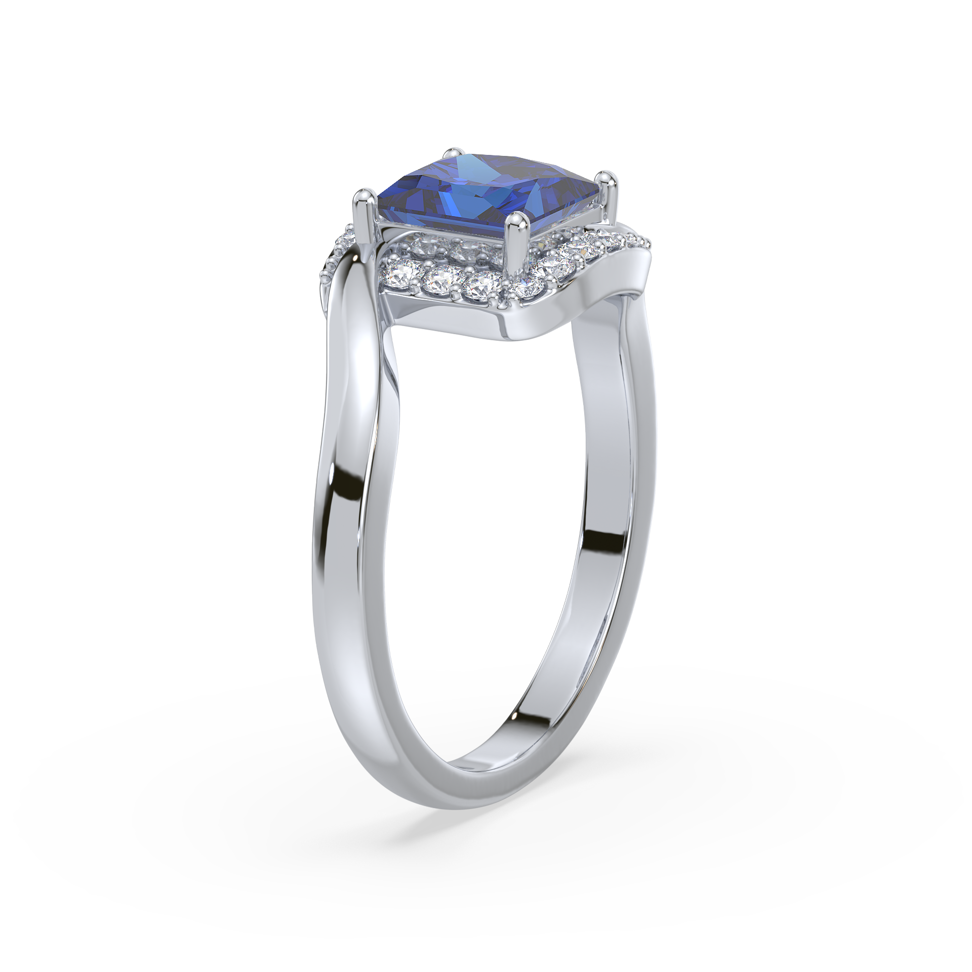 Regal Radiance Square Halo Ring