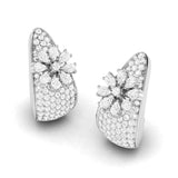 Floral Cluster Pavé Diamond Earrings (with Screw)