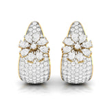 Floral Cluster Pavé Diamond Earrings (with Screw)