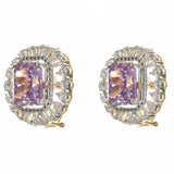 Radiant Halo Gemstone Earrings