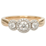 Timeless Triple Diamond Halo Ring