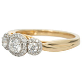 Timeless Triple Diamond Halo Ring