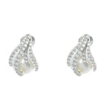 Graceful Teardrop Pearl Earrings (with Screw)