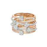 Multi-Row Diamond Cluster Statement Ring