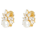 Radiant Pearl Blossom Stud Earrings