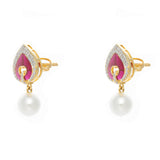 Teardrop Elegance Pearl Drop Earrings (with Screw)