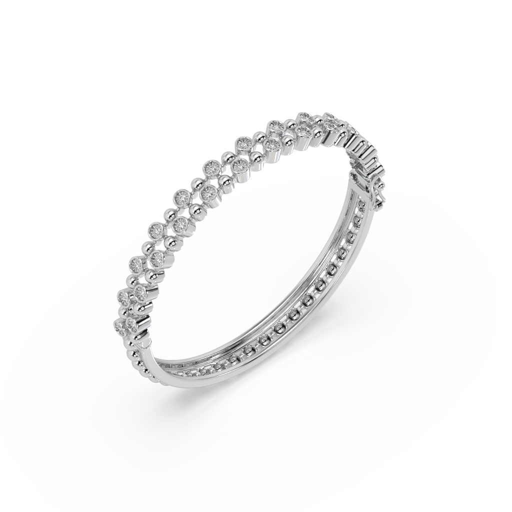 Double-Row Elegance Stone Bangle