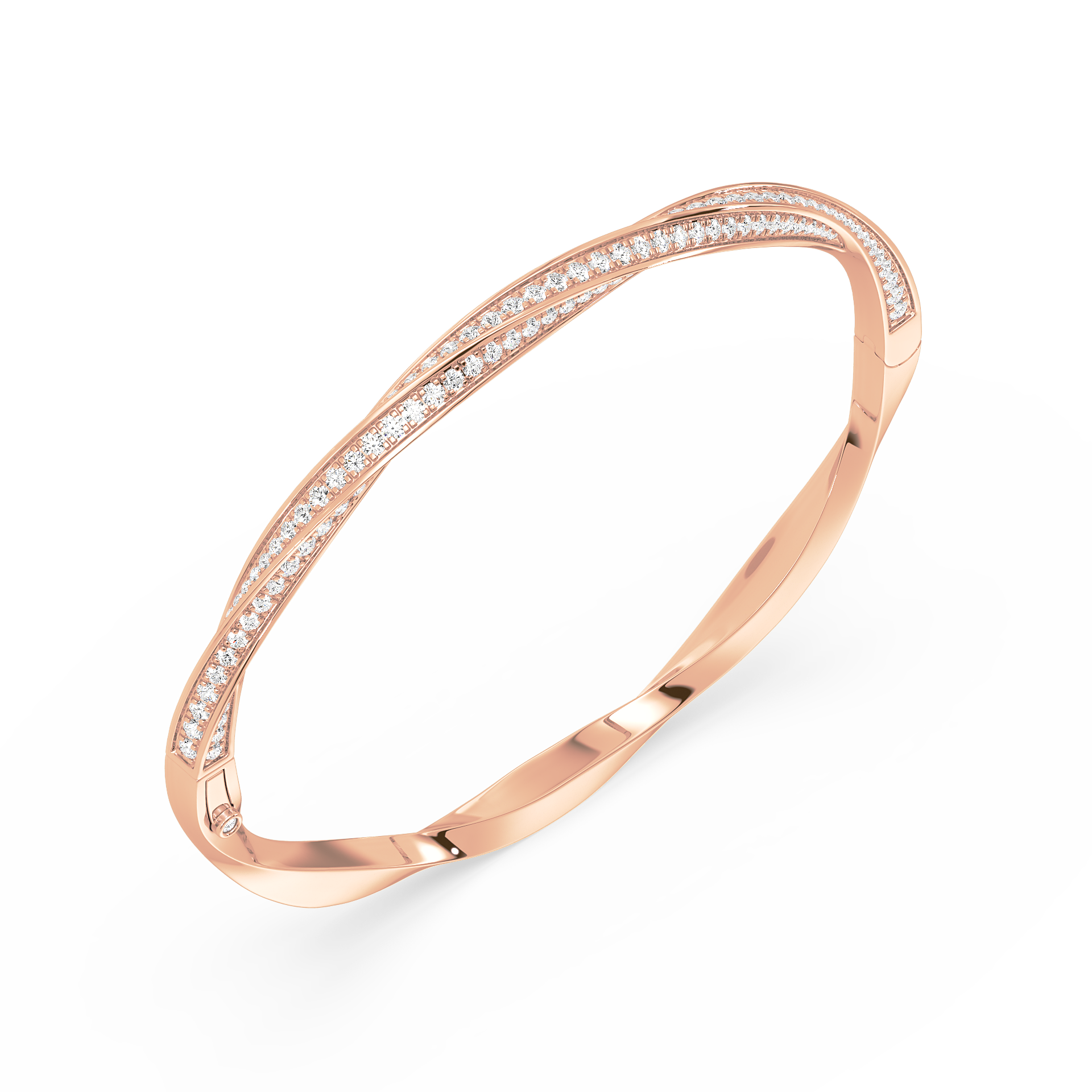 Twisted Elegance Stone-Studded Bangle