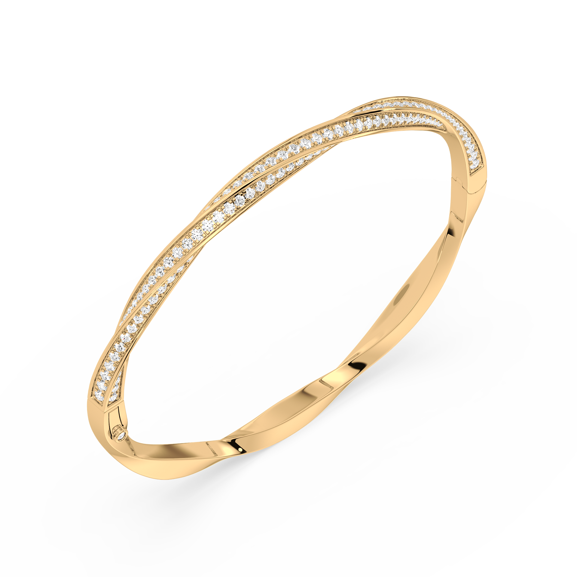 Twisted Elegance Stone-Studded Bangle