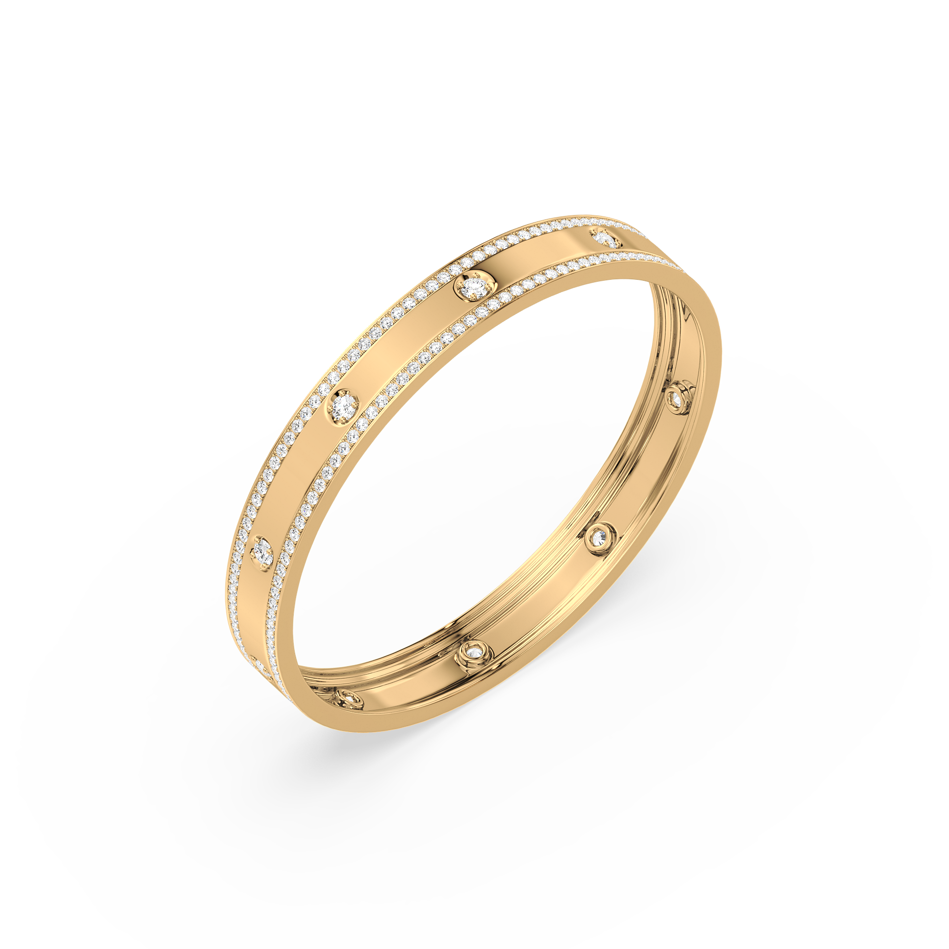 Dual-Band Diamond Accent Bangle