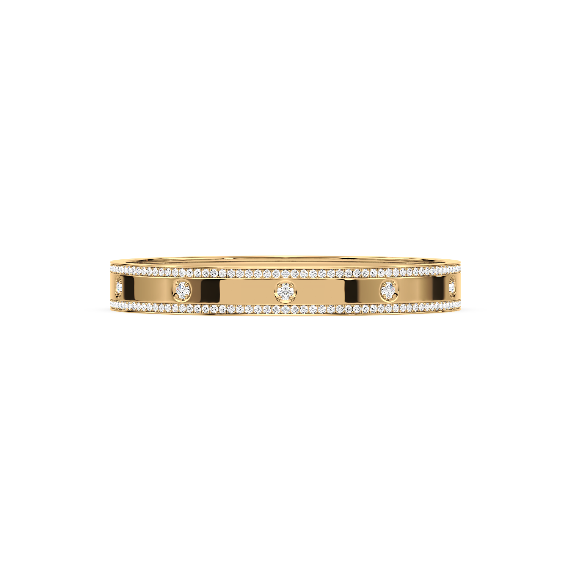 Dual-Band Diamond Accent Bangle