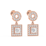 Regal Square Drop Earrings (with Screw)