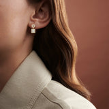 Regal Square Drop Earrings (with Screw)