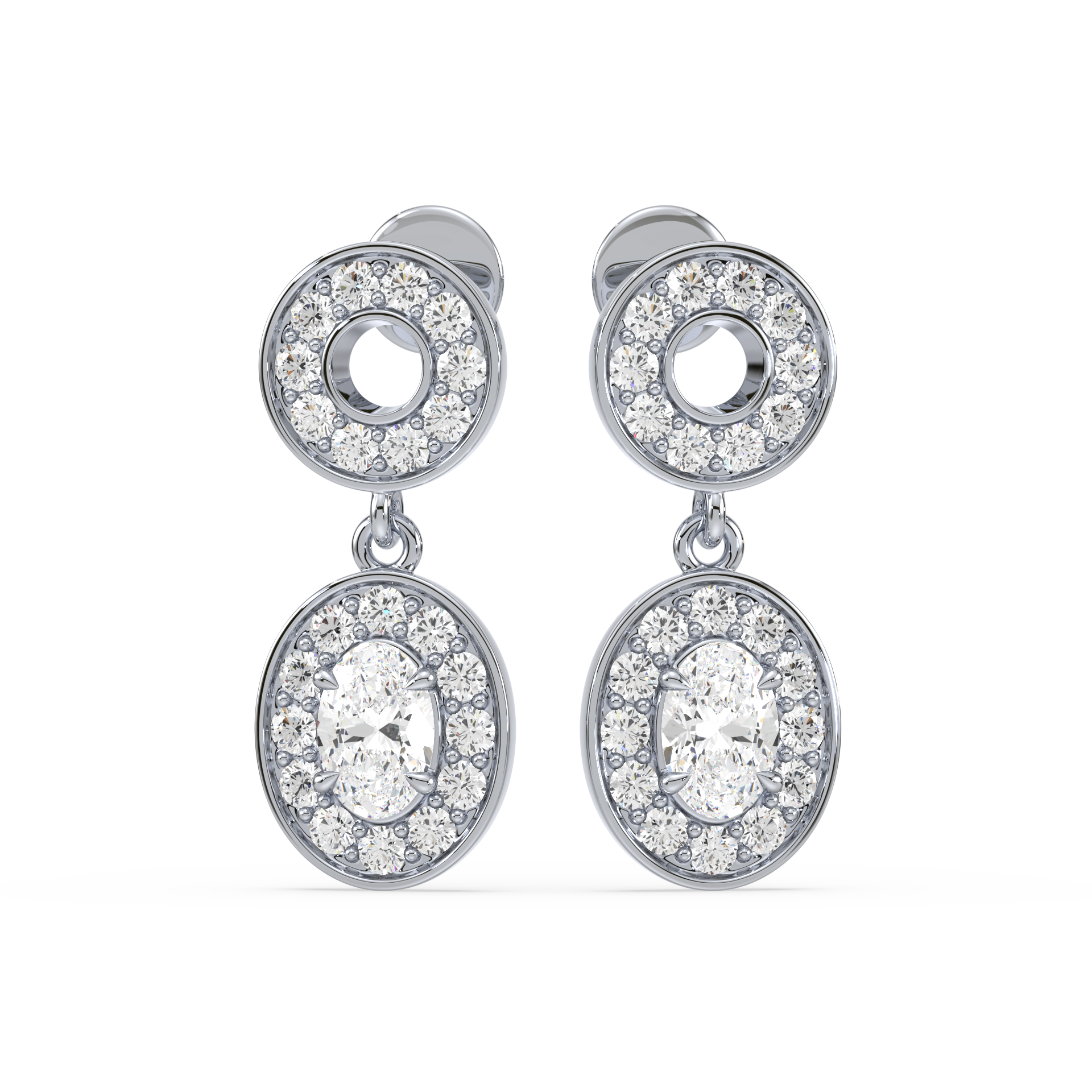 Oval Elegance Dangling Earrings (with Screw)