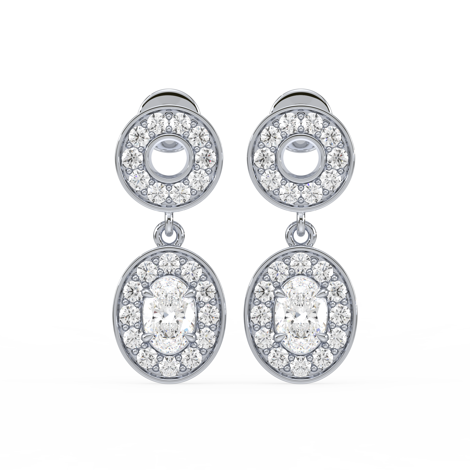 Oval Elegance Dangling Earrings (with Screw)