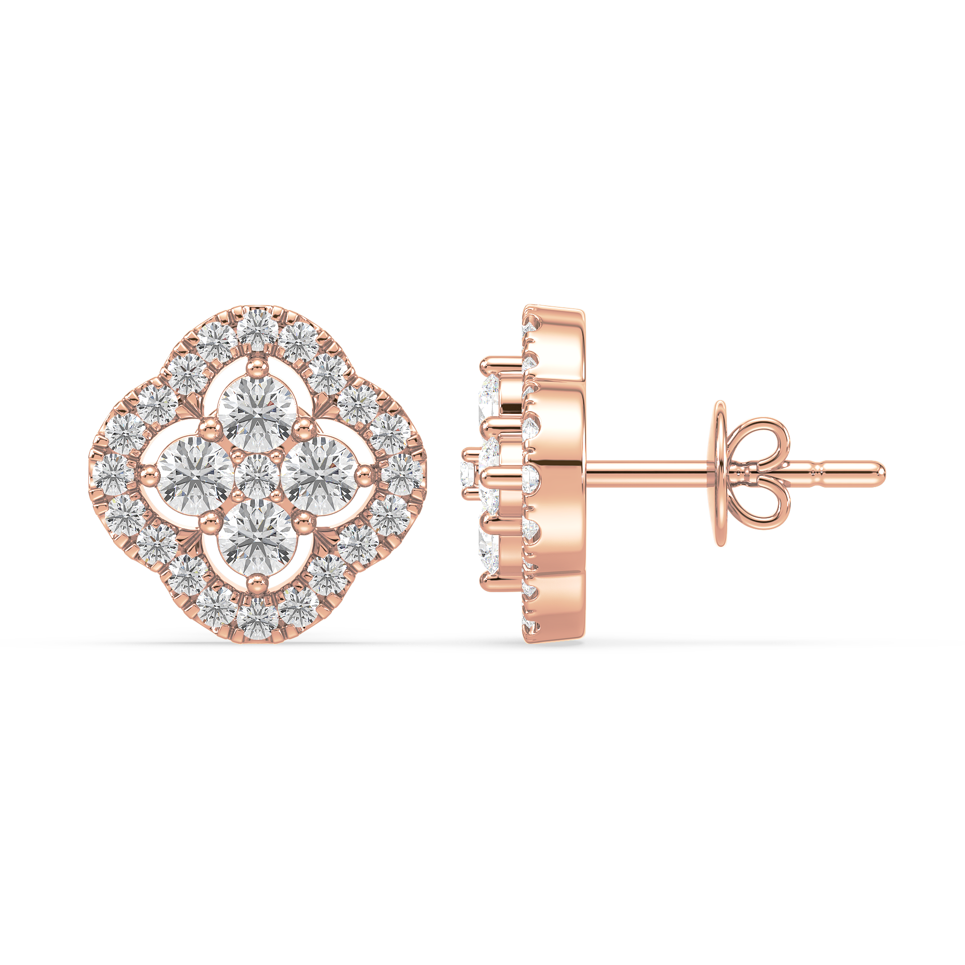 Floral Harmony Stud Earrings (with Screw)