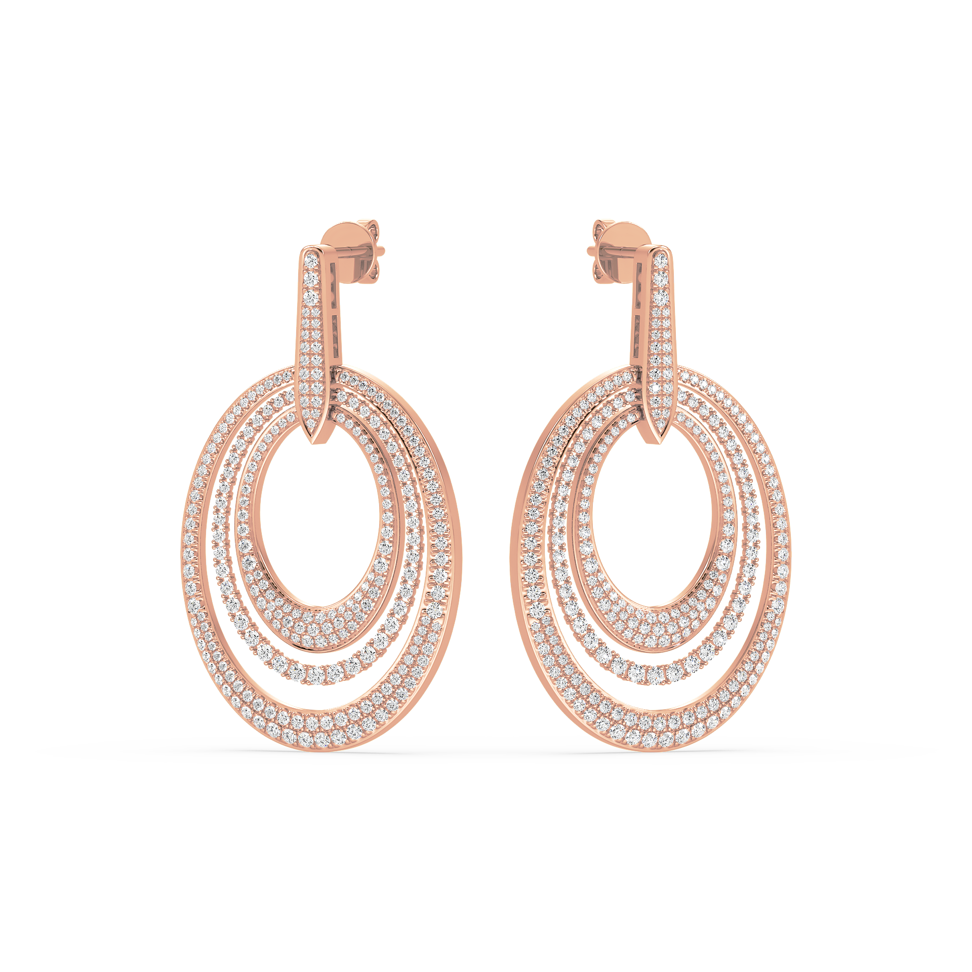 Triple Oval Radiance Earrings (with Screw)