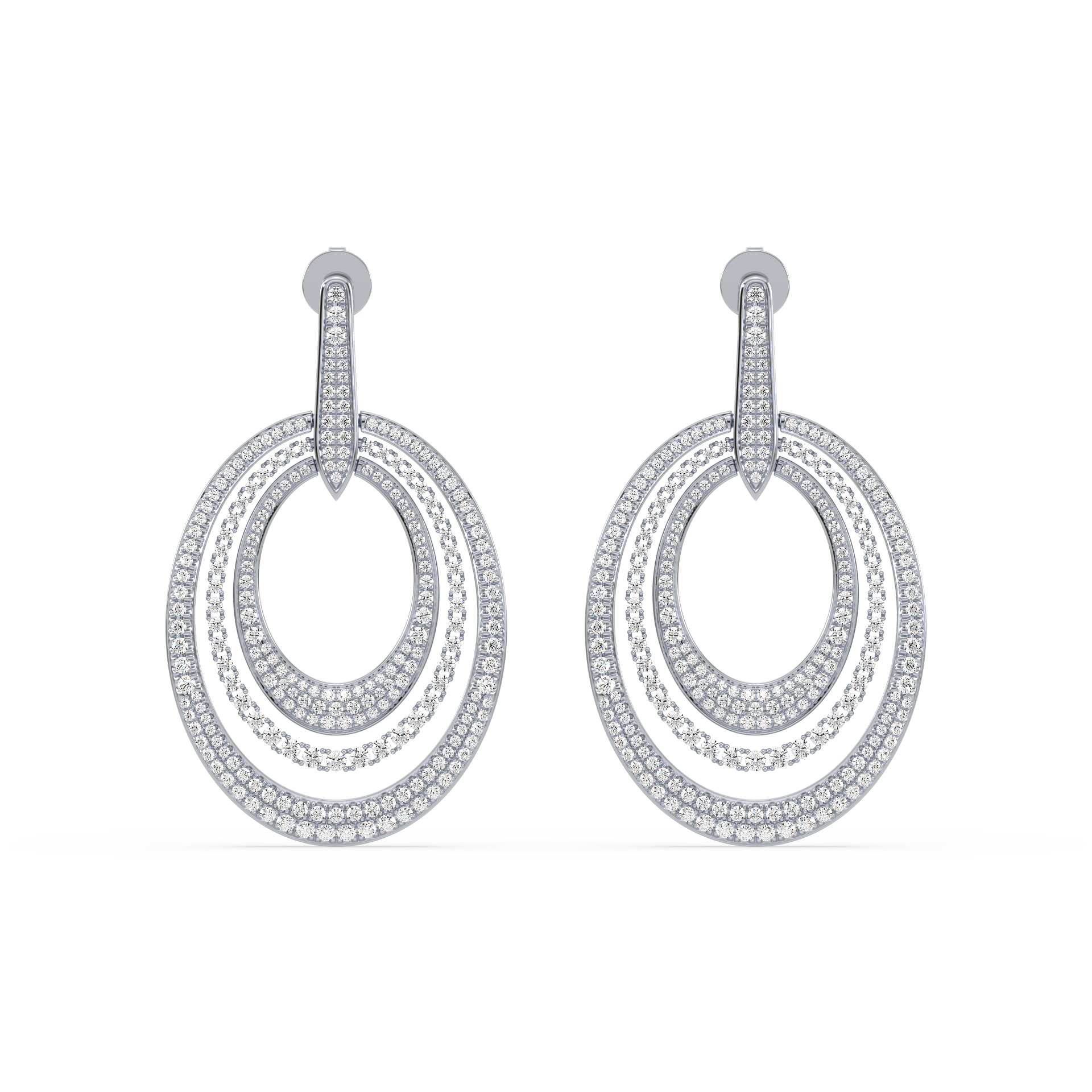 Triple Oval Radiance Earrings (with Screw)