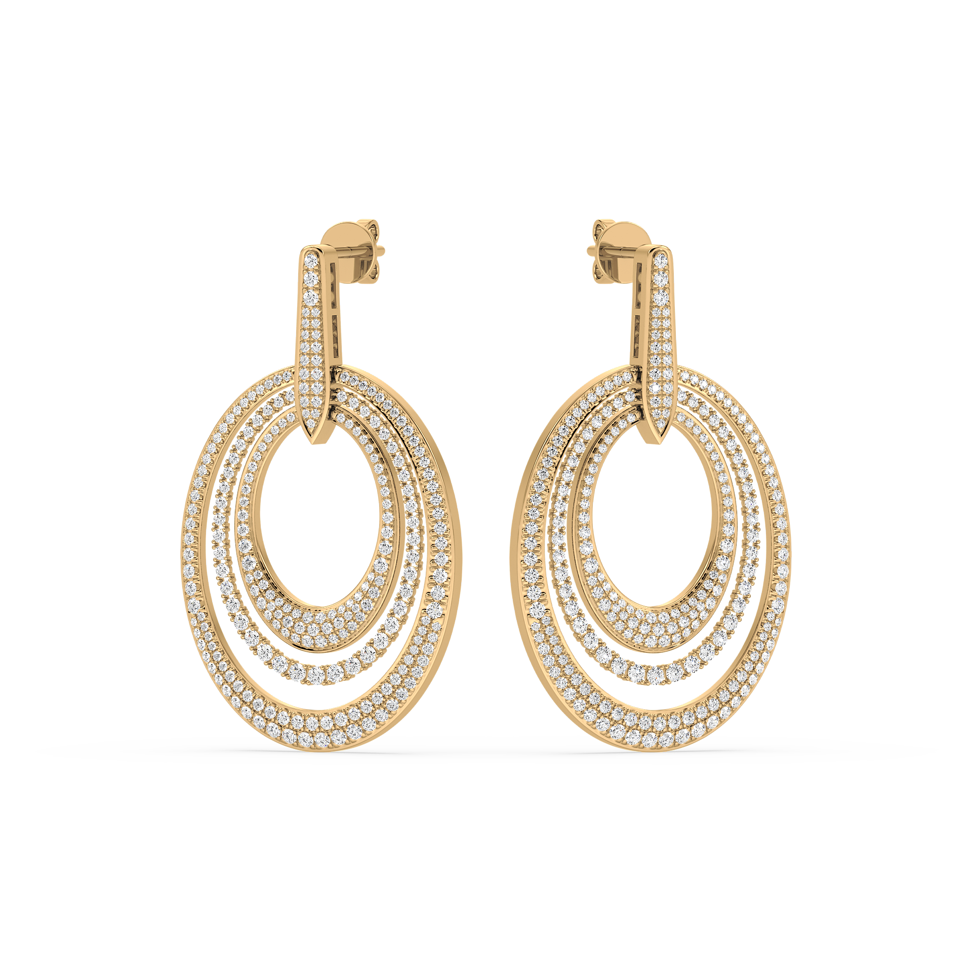 Triple Oval Radiance Earrings (with Screw)