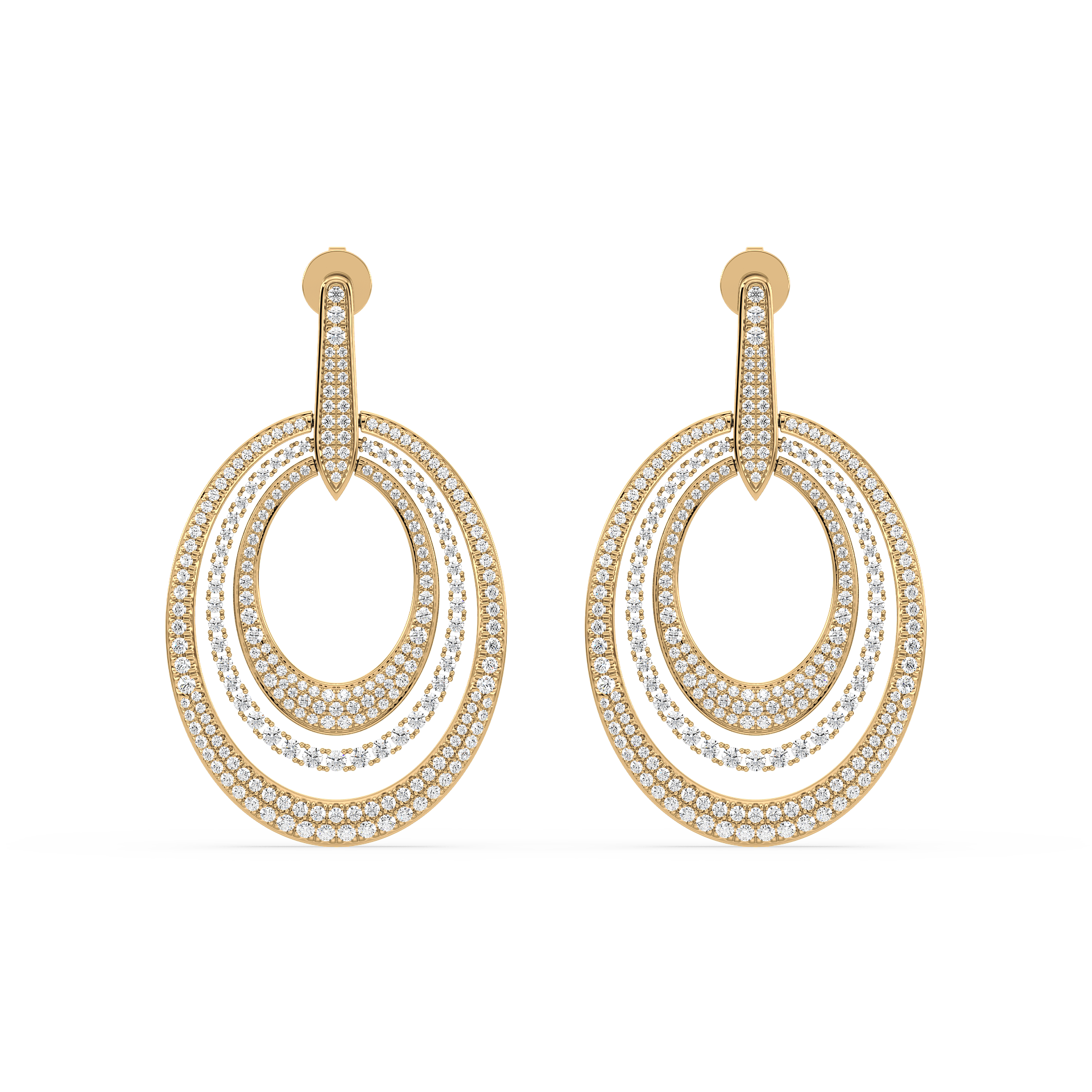 Triple Oval Radiance Earrings (with Screw)