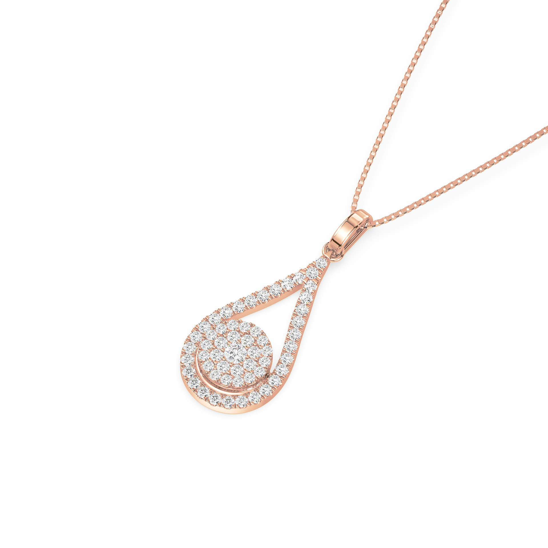 Sparkling Teardrop Pendant Necklace