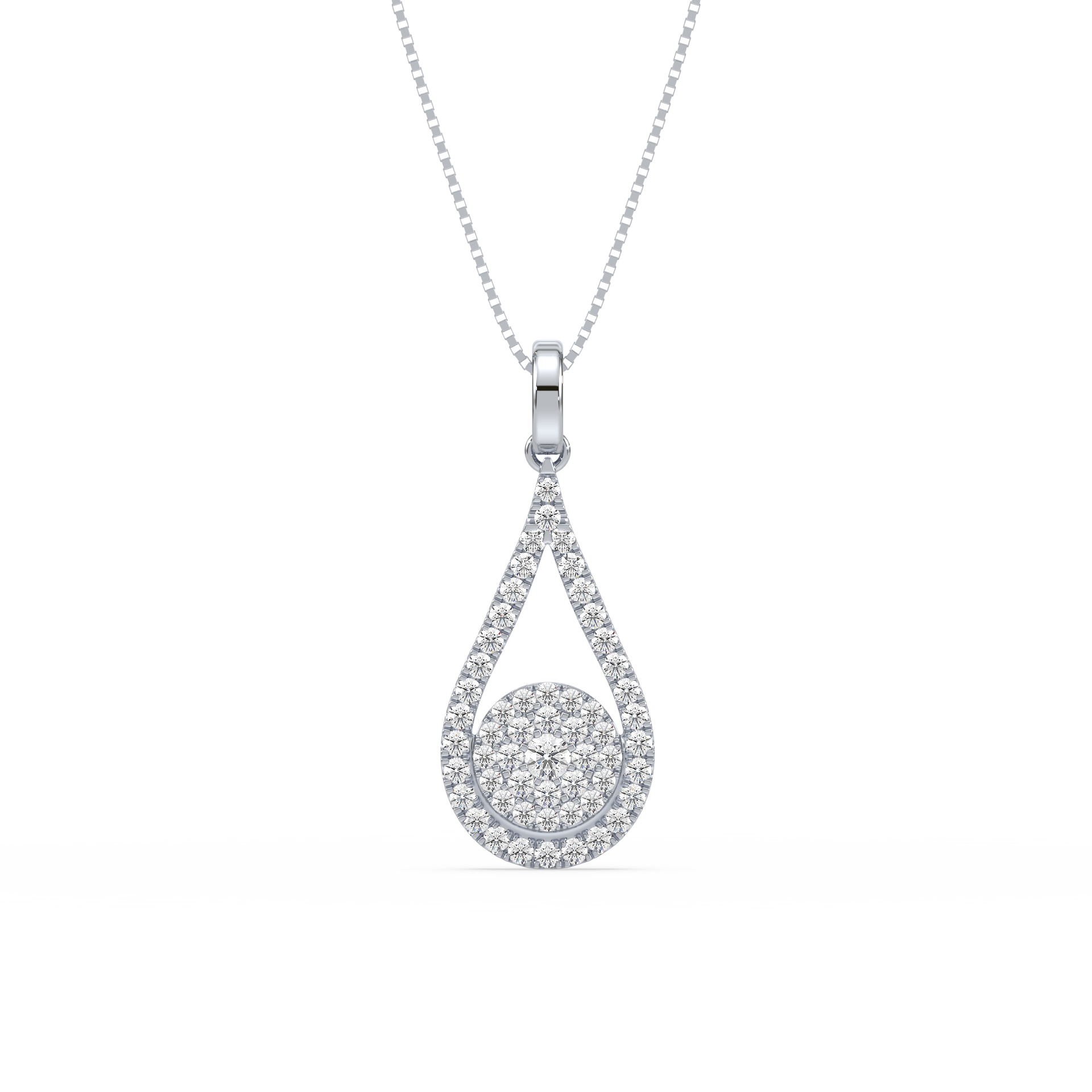 Sparkling Teardrop Pendant Necklace