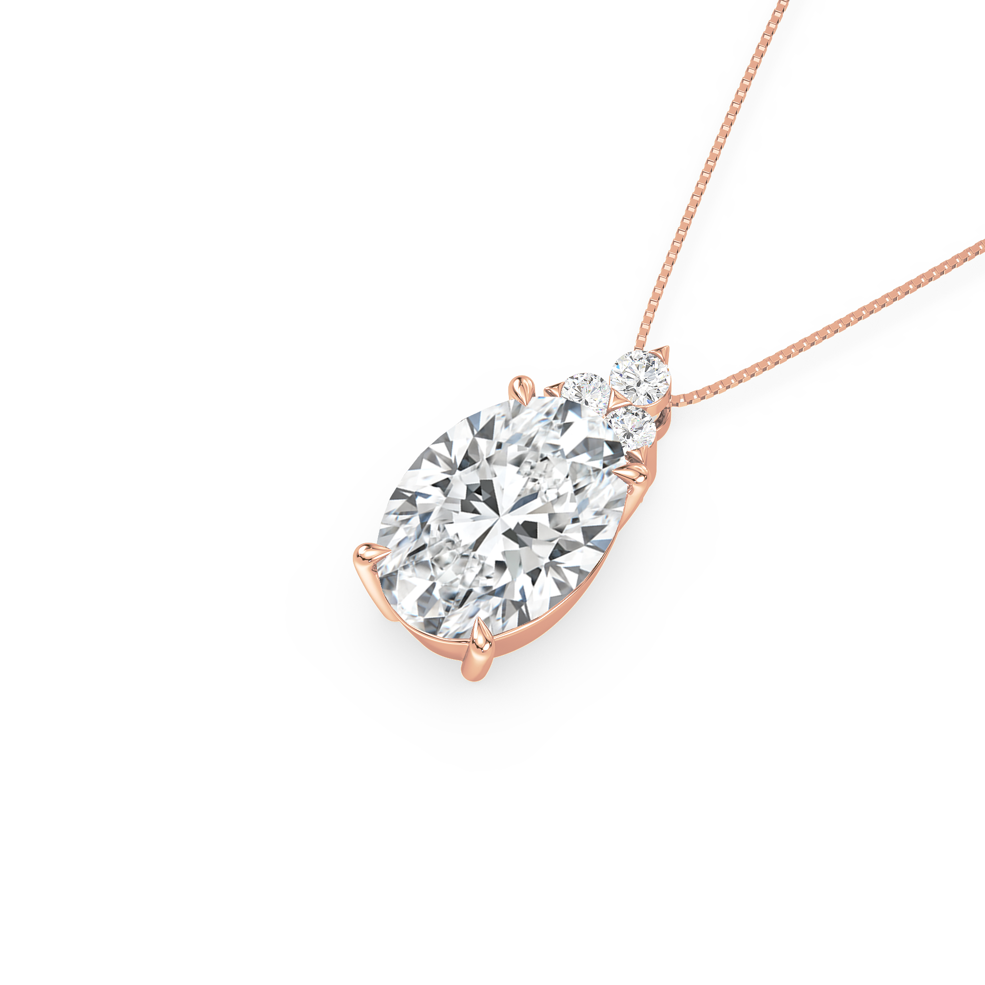 Classic Oval Solitaire Pendant Necklace