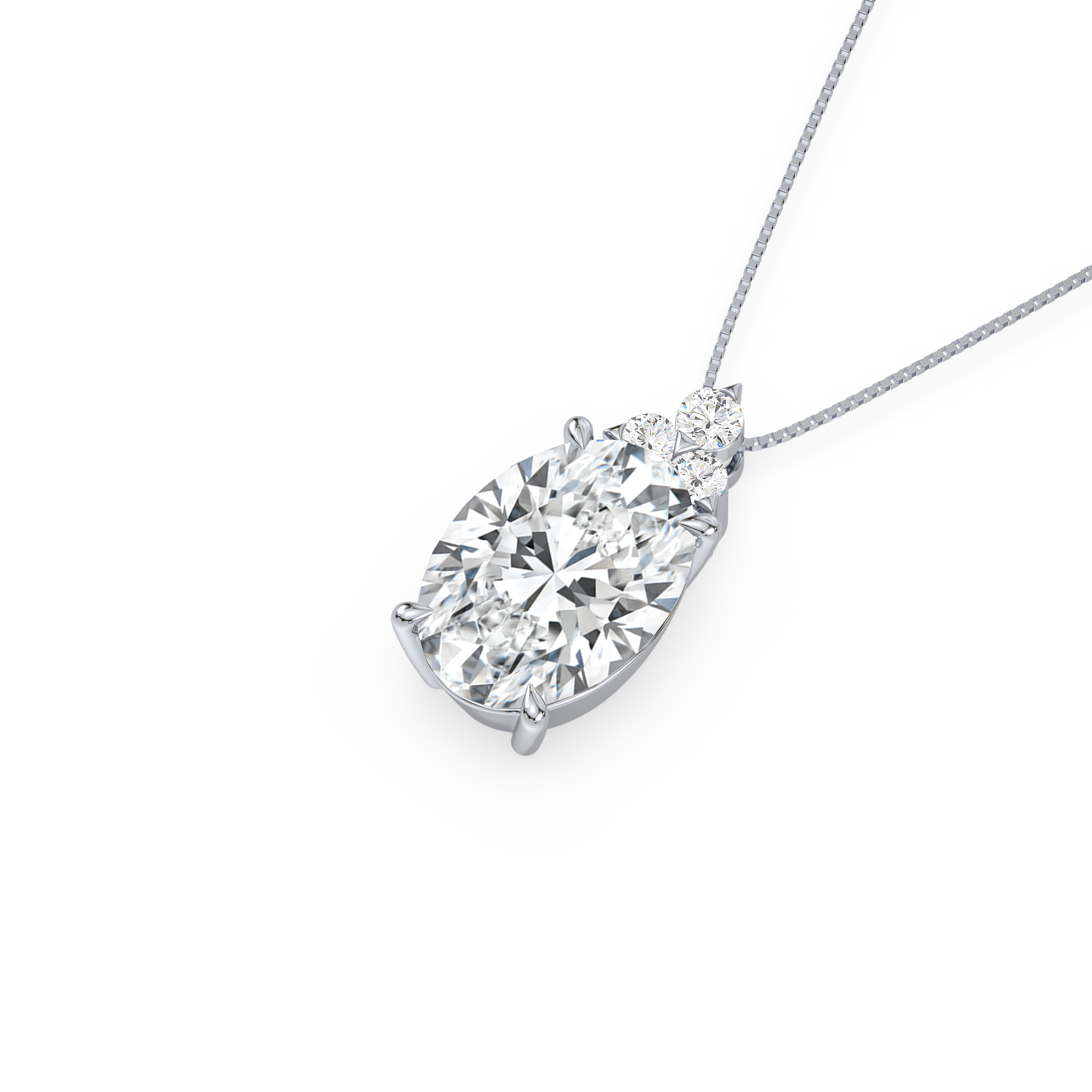 Classic Oval Solitaire Pendant Necklace