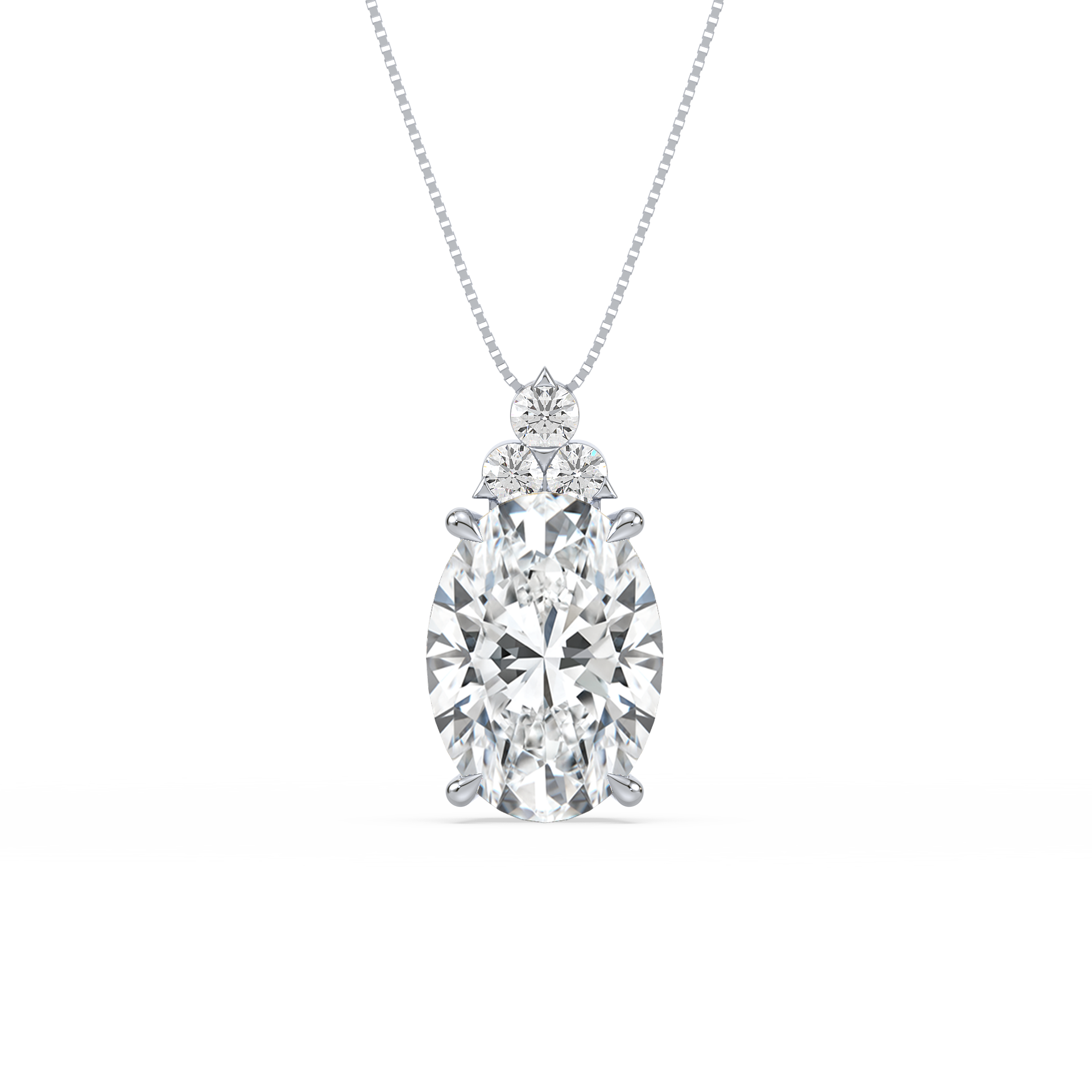 Classic Oval Solitaire Pendant Necklace