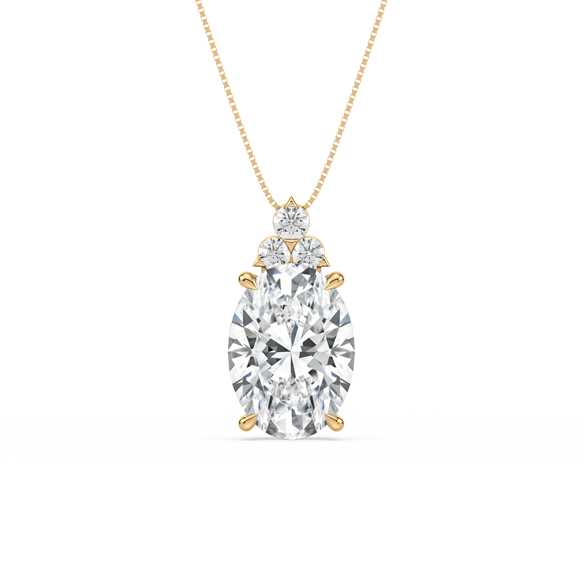 Classic Oval Solitaire Pendant Necklace