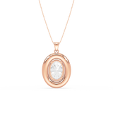 Radiant Oval Halo Pendant