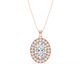 Radiant Oval Halo Pendant