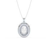 Radiant Oval Halo Pendant